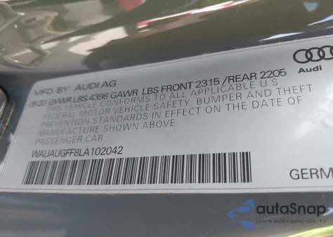 2020 Audi A3 Premium 40 Tfsi Front-Wheel Drive S Tronic z USA, uszkodzony, nr VIN WAUAUGFF8LA102042